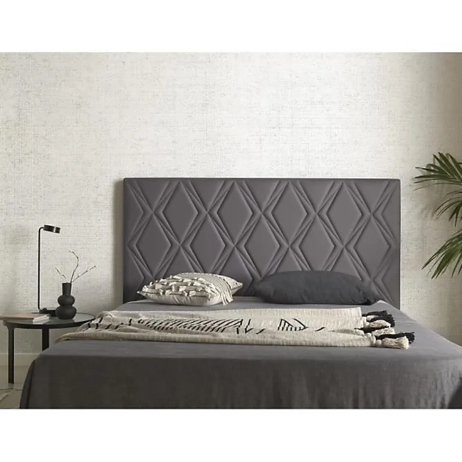 Eccox Tête de lit Rubi gris pour lit 110 en similicuir 115x115x8. New