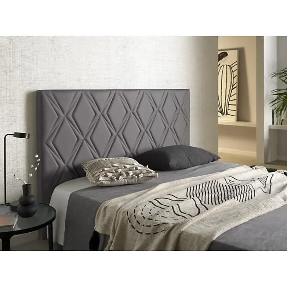 Eccox Tête de lit Rubi gris pour lit 110 en similicuir 115x115x8. New