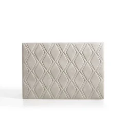 Eccox Tête de lit Rubi pour lit 105 en tissu gris blanc 115x115x8.