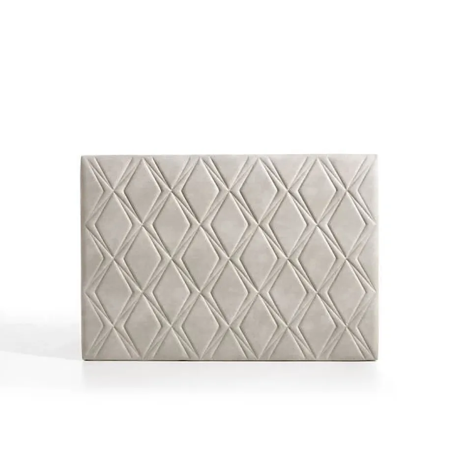 Eccox Tête de lit Rubi pour lit 105 en tissu gris blanc 115x115x8.