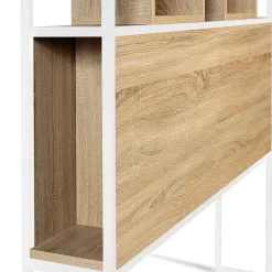 IDMarket Tête de lit sur pied DETROIT 145 cm bois et métal blanc design industriel