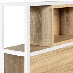 IDMarket Tête de lit sur pied DETROIT 145 cm bois et métal blanc design industriel