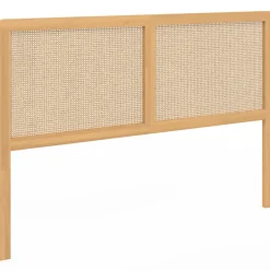 IDMarket Tête de lit sur pied EDHEN 160 cm cannage et bois