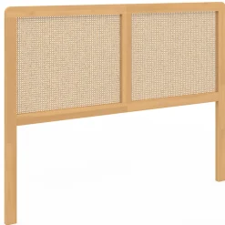 IDMarket Tête de lit sur pied EDHEN 140 cm cannage et bois
