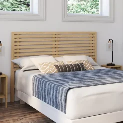 IDMarket Tête de lit sur pied en lattes AVA 160 cm façon bois clair Sale
