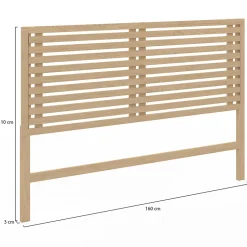 IDMarket Tête de lit sur pied en lattes AVA 160 cm façon bois clair Sale