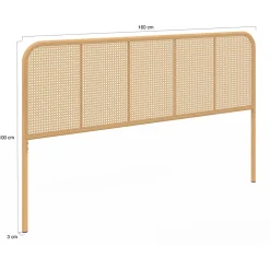 IDMarket Tête de lit sur pied FLORA 160 cm façon cannage Best