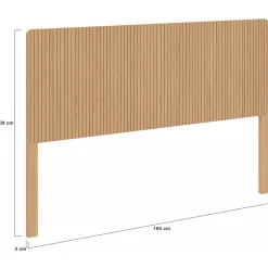 IDMarket Tête de lit sur pied JULIETTE 160 cm effet lattes tasseau bois Best