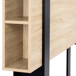 IDMarket Tête de lit sur pied PHOENIX 160 cm avec rangements bois et noir