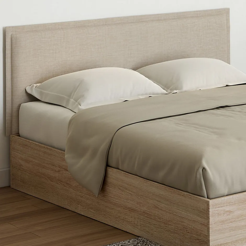 IDMarket Tête de lit suspendue ALHYA 160 cm en tissu beige lin