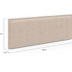 IDMarket Tête de lit suspendue ALHYA 160 cm en tissu beige lin