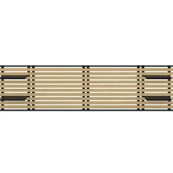 IDMarket Tête de lit suspendue en lattes DETROIT 240 cm bois et métal noir avec étagères design industriel Hot