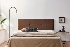 Moonia Tête de Lit Tapisée ALMA Aqualine 115x50x5 cm - Chocolat - Best