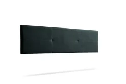 Moonia Tête de Lit Tapisée ALMA Aqualine 145x50x5 cm - Noir -