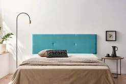 Moonia Tête de Lit Tapisée ALMA Aqualine 170x50x5 cm - Turquoise -