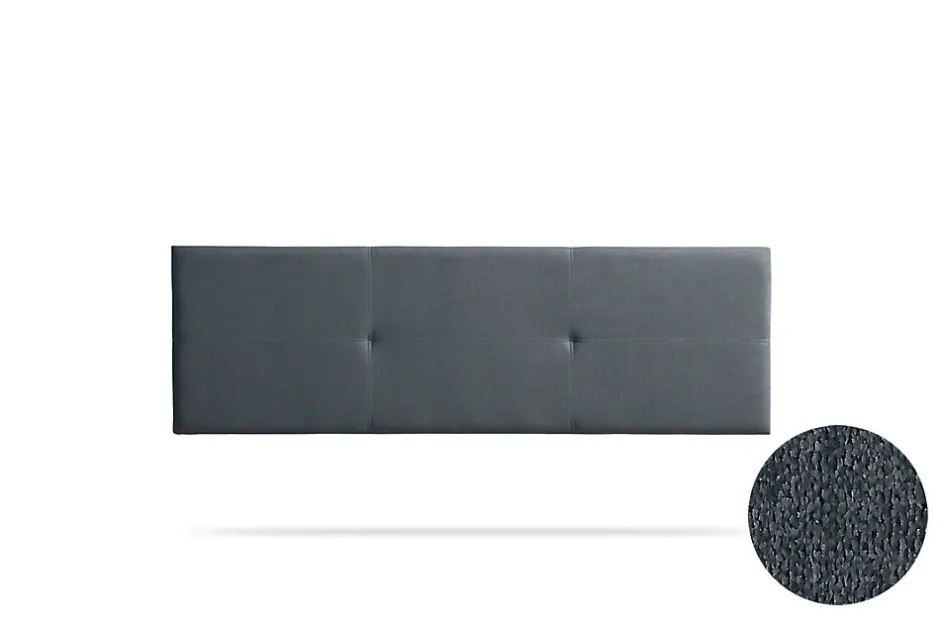 Moonia Tête de Lit Tapisée ALMA Aqualine 90x50x5 cm - Gris Foncé -