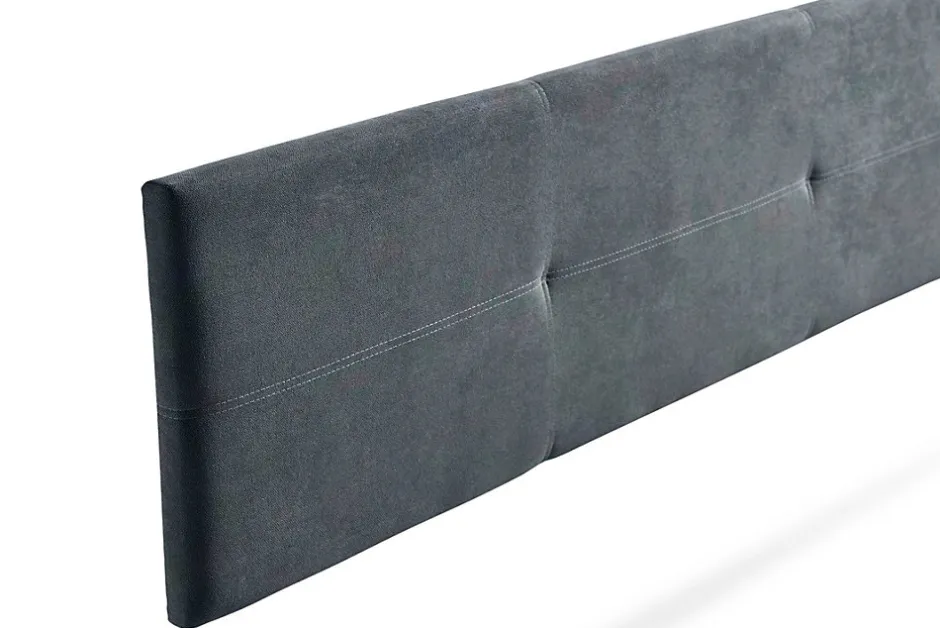 Moonia Tête de Lit Tapisée ALMA Aqualine 90x50x5 cm - Gris Foncé -