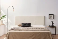 Moonia Tête de Lit Tapisée ALMA Simili cuir 170x50x5 cm - Beige - Discount