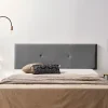 Moonia Tête de Lit Tapisée ALMA Simili cuir 90x50x5 cm - Gris Foncé - Online
