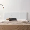 Moonia Tête de Lit Tapisée ALMA Simili cuir 90x50x5 cm - Blanc - New