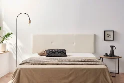 Moonia Tête de Lit Tapisée ALMA Simili cuir 145x50x5 cm - Beige -