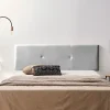 Moonia Tête de Lit Tapisée ALMA Simili cuir 90x50x5 cm - Argent - Sale