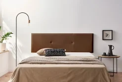 Moonia Tête de Lit Tapisée ALMA Simili cuir 115x50x5 cm - Marron - New