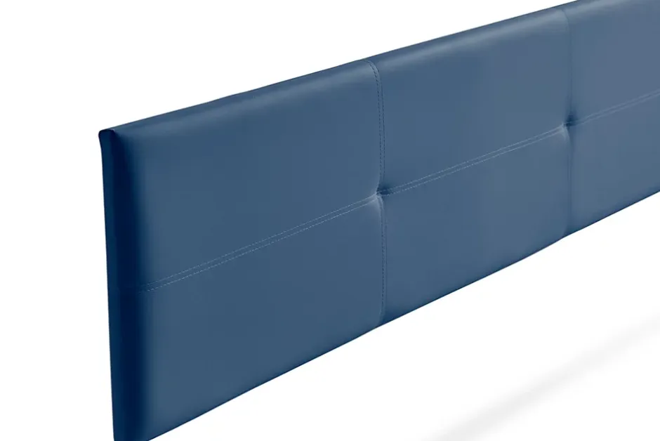 Moonia Tête de Lit Tapisée ALMA Simili cuir 145x50x5 cm - Bleu Foncé - Sale