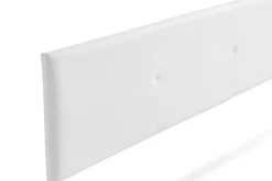 Moonia Tête de Lit Tapisée ALMA Simili cuir 130x50x5 cm - Blanc - Discount