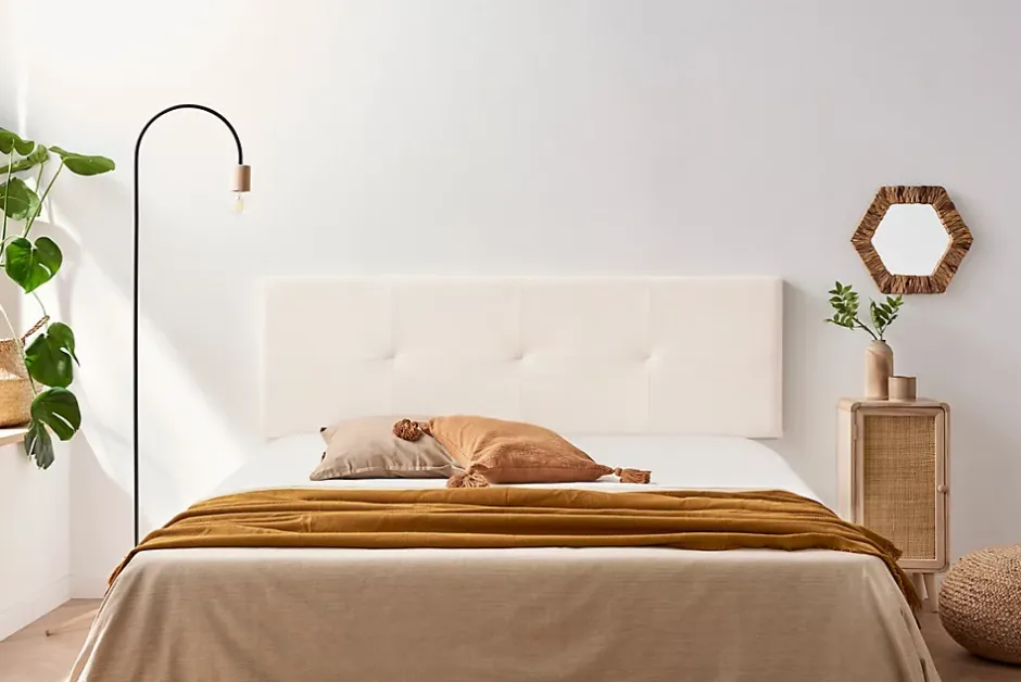 Moonia Tête de Lit Tapisée ALTEA Aqualine 90x50x5 cm - Beige - Online