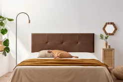 Moonia Tête de Lit Tapisée ALTEA Aqualine 115x50x5 cm - Chocolat -