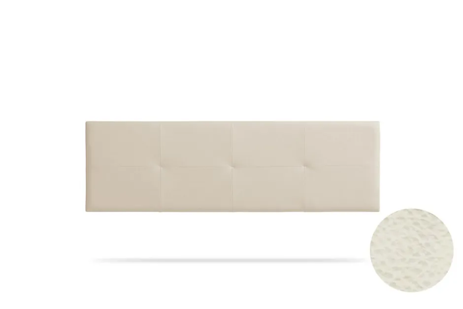 Moonia Tête de Lit Tapisée ALTEA Simili cuir 100x50x5 cm - Blanc Cassé -