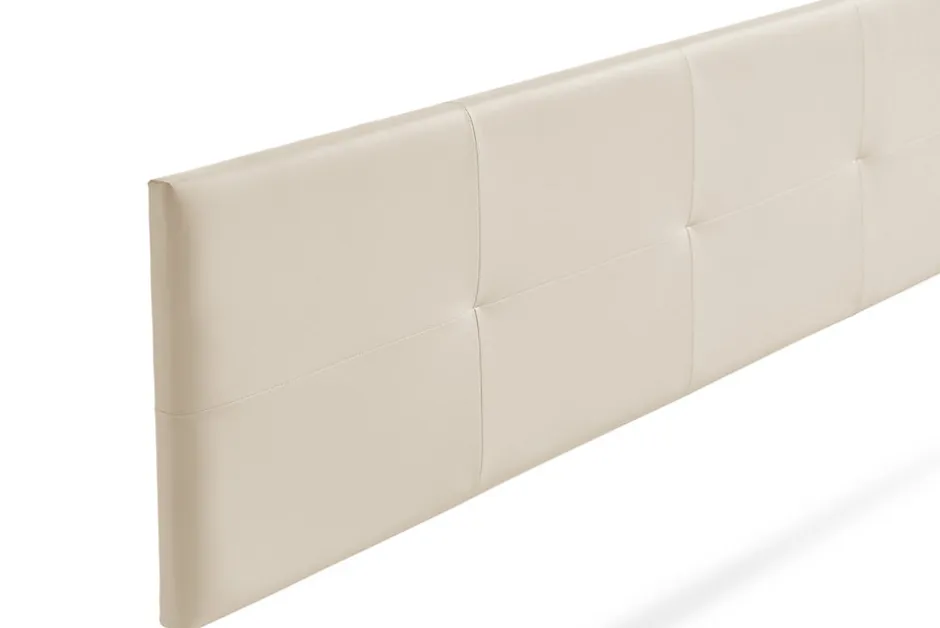 Moonia Tête de Lit Tapisée ALTEA Simili cuir 100x50x5 cm - Blanc Cassé -