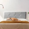 Moonia Tête de Lit Tapisée ALTEA Simili cuir 170x50x5 cm - Argent - Clearance