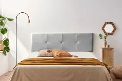 Moonia Tête de Lit Tapisée ALTEA Simili cuir 170x50x5 cm - Argent - Clearance