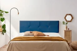 Moonia Tête de Lit Tapisée ALTEA Simili cuir 170x50x5 cm - Bleu Foncé -
