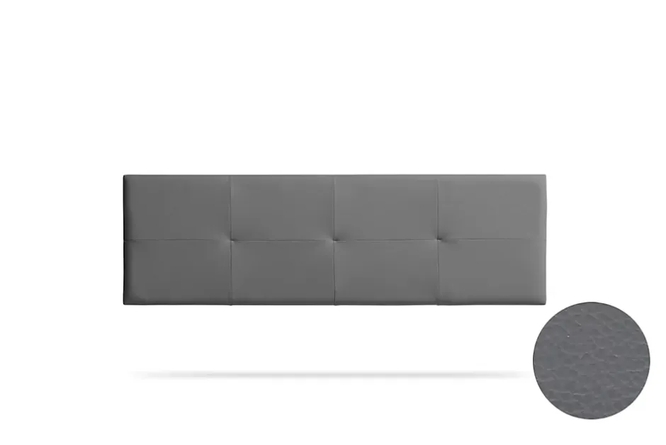 Moonia Tête de Lit Tapisée ALTEA Simili cuir 130x50x5 cm - Gris Foncé - New