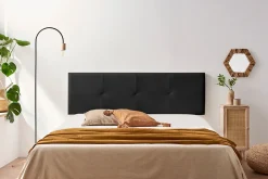 Moonia Tête de Lit Tapisée ALTEA Simili cuir 90x50x5 cm - Noir -