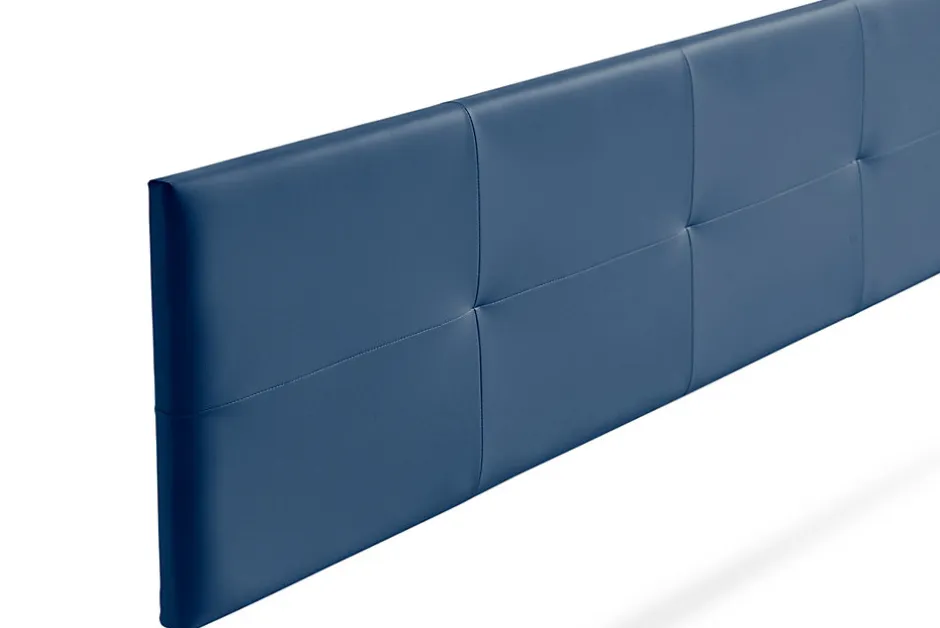 Moonia Tête de Lit Tapisée ALTEA Simili cuir 130x50x5 cm - Bleu Foncé -