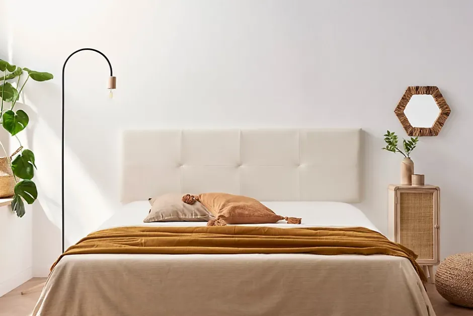 Moonia Tête de Lit Tapisée ALTEA Simili cuir 130x50x5 cm - Beige - Sale