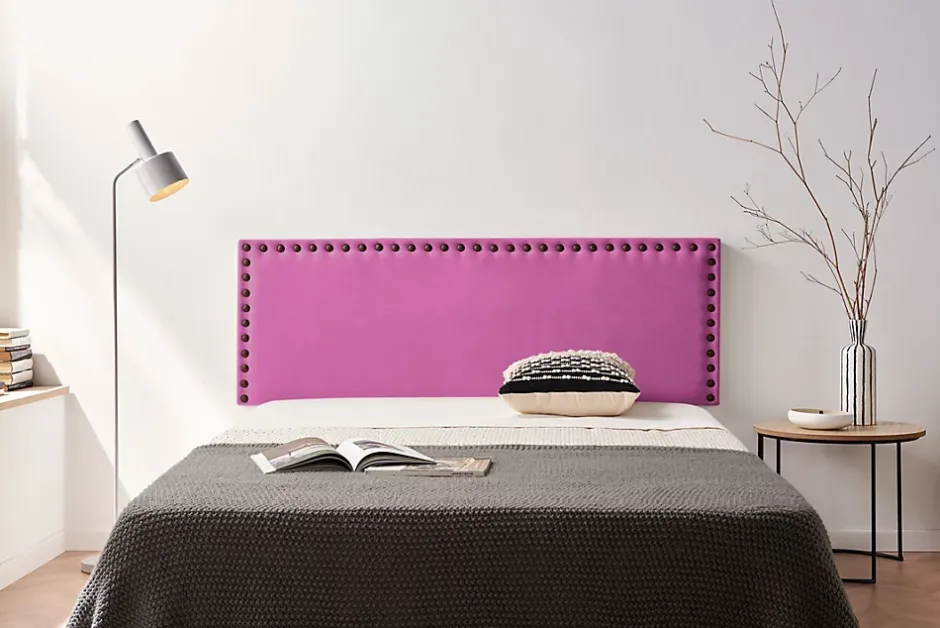 Moonia Tête de Lit Tapisée MODENA Aqualine 100x55x8 cm - Fuchsia - Discount