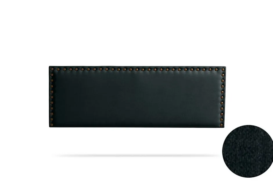 Moonia Tête de Lit Tapisée MODENA Aqualine 160x55x8 cm - Noir -