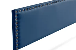Moonia Tête de Lit Tapisée MODENA Simili cuir 100x55x8 cm - Bleu Foncé - Sale