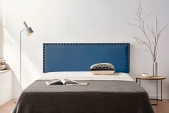 Moonia Tête de Lit Tapisée MODENA Simili cuir 100x55x8 cm - Bleu Foncé - Sale