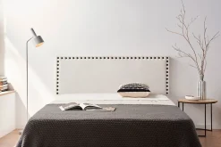 Moonia Tête de Lit Tapisée MODENA Aqualine 145x55x8 cm - Beige - Hot