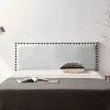 Moonia Tête de Lit Tapisée MODENA Simili cuir 130x55x8 cm - Argent - Best