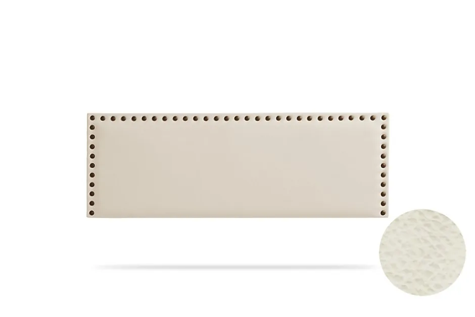 Moonia Tête de Lit Tapisée MODENA Simili cuir 160x55x8 cm - Blanc Cassé -