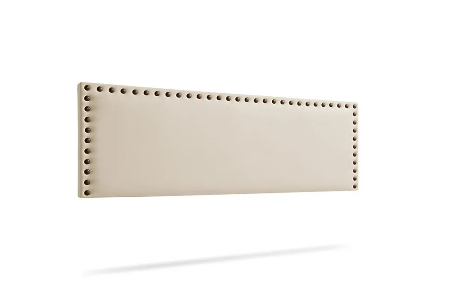 Moonia Tête de Lit Tapisée MODENA Simili cuir 160x55x8 cm - Blanc Cassé -