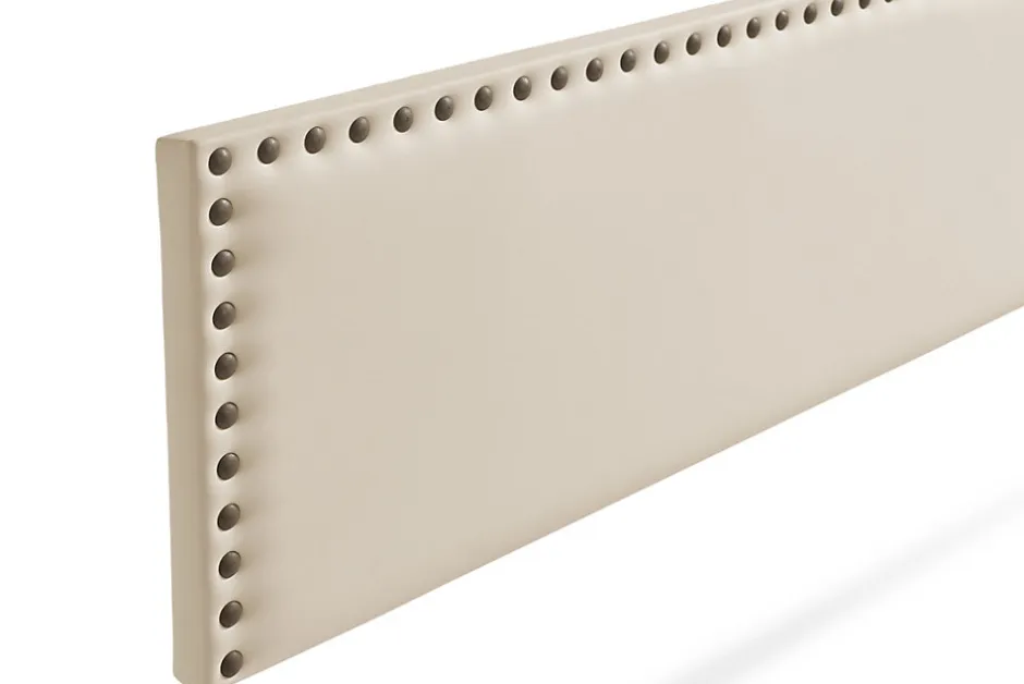 Moonia Tête de Lit Tapisée MODENA Simili cuir 160x55x8 cm - Blanc Cassé -