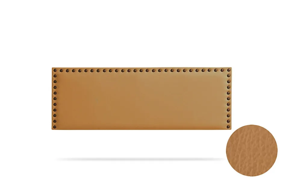 Moonia Tête de Lit Tapisée MODENA Simili cuir 130x55x8 cm - Marron Clair -